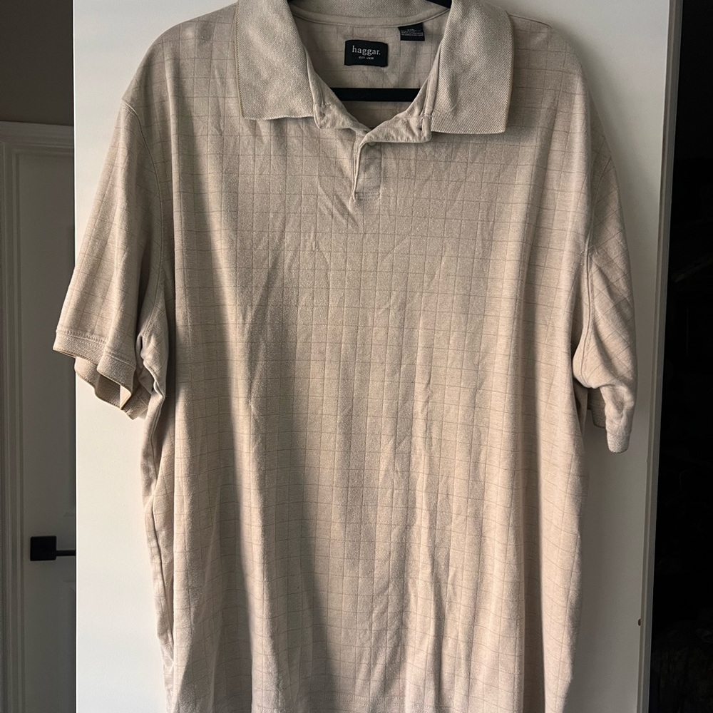 Haggar Men's Light Tan Polo Shirt